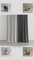 Velvet Drape Set in Whisper Grey & Graphite