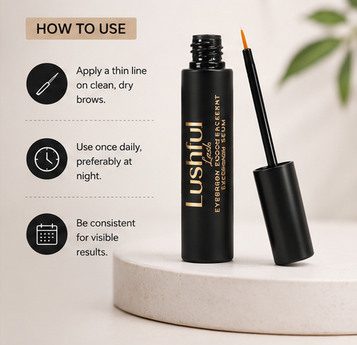 Lushful Lash Eyebrow Enhancement Growth Serum for Thicker and Fuller Brows Growth Serum (Pack of 1)